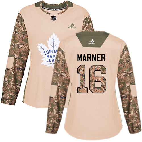 Adidas Maple Leafs #16 Mitchell Marner Camo Authentic Veterans Day Women's Stitched NHL Jersey - Click Image to Close